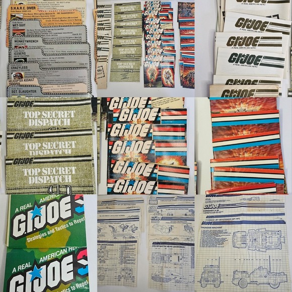 GI JOE ARAH 162 Piece Huge Lot Blueprint File Cards Catalog Inserts Members Only - Picture 1 of 16